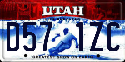 UT license plate D571ZC