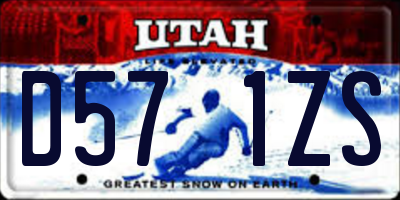 UT license plate D571ZS