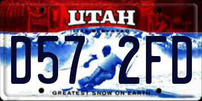 UT license plate D572FD