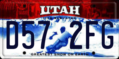 UT license plate D572FG