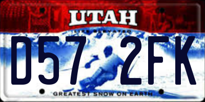 UT license plate D572FK