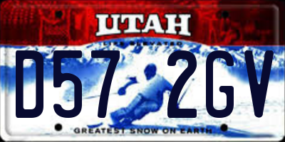 UT license plate D572GV