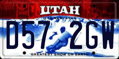 UT license plate D572GW