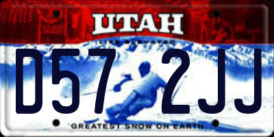 UT license plate D572JJ