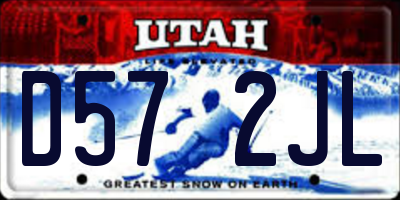 UT license plate D572JL