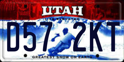 UT license plate D572KT