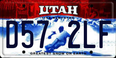 UT license plate D572LF