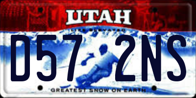 UT license plate D572NS