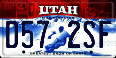 UT license plate D572SF