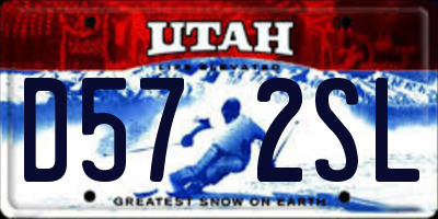 UT license plate D572SL