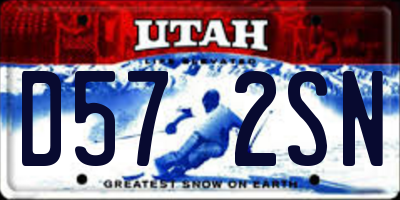 UT license plate D572SN