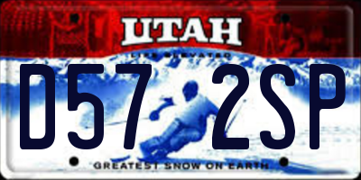 UT license plate D572SP