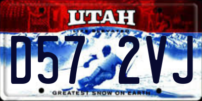 UT license plate D572VJ