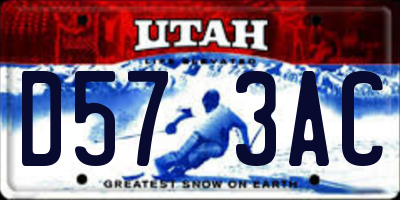 UT license plate D573AC