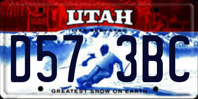 UT license plate D573BC