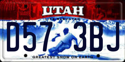 UT license plate D573BJ