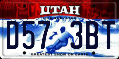 UT license plate D573BT
