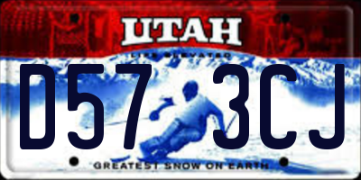 UT license plate D573CJ