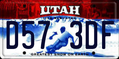 UT license plate D573DF