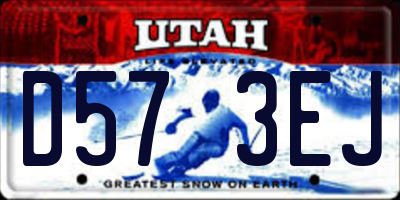 UT license plate D573EJ