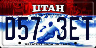 UT license plate D573ET