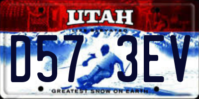 UT license plate D573EV