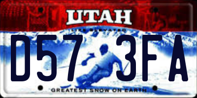 UT license plate D573FA