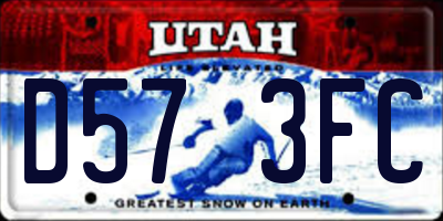 UT license plate D573FC