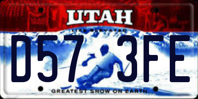 UT license plate D573FE