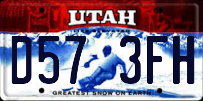 UT license plate D573FH