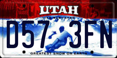 UT license plate D573FN