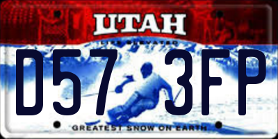 UT license plate D573FP