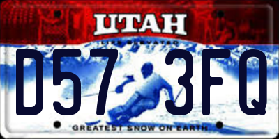 UT license plate D573FQ