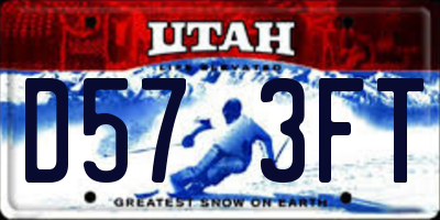 UT license plate D573FT