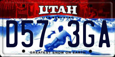 UT license plate D573GA