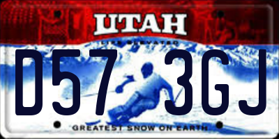 UT license plate D573GJ