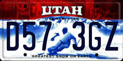 UT license plate D573GZ