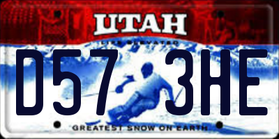 UT license plate D573HE