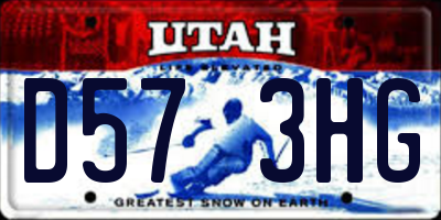 UT license plate D573HG