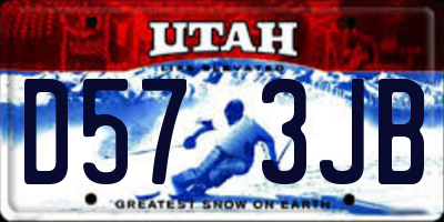 UT license plate D573JB