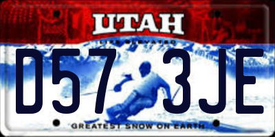 UT license plate D573JE