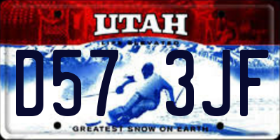 UT license plate D573JF