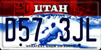 UT license plate D573JL