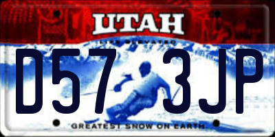 UT license plate D573JP