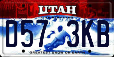 UT license plate D573KB