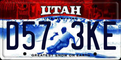 UT license plate D573KE