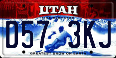 UT license plate D573KJ