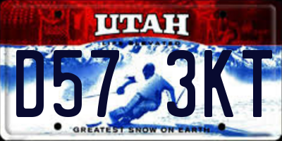 UT license plate D573KT