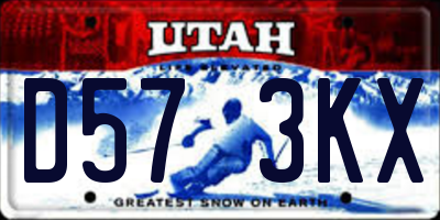 UT license plate D573KX