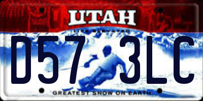UT license plate D573LC